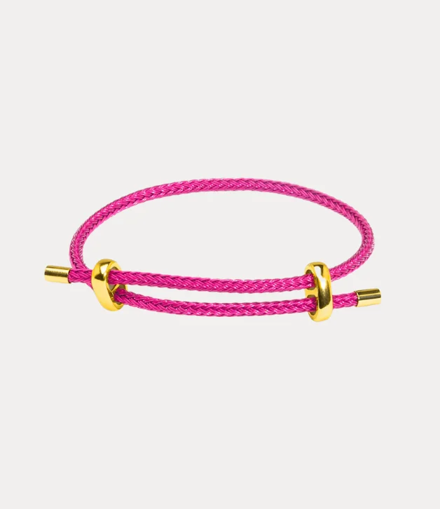 ladies bracelet trendy platinum-Zenzii Adjustable Braided Rope Bracelet in Hot Pink