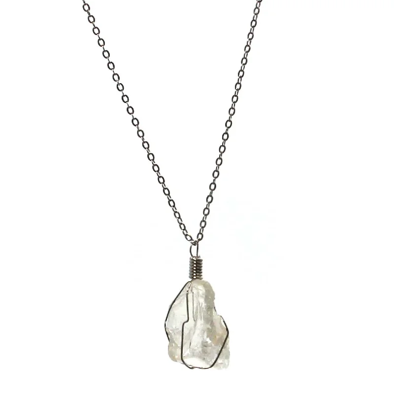 ladies necklace intricate-Quartz Wrap Necklace