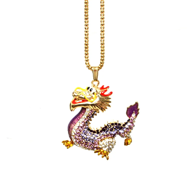 ladies necklace layered gold-Dragon Necklace, Betsey Johnson