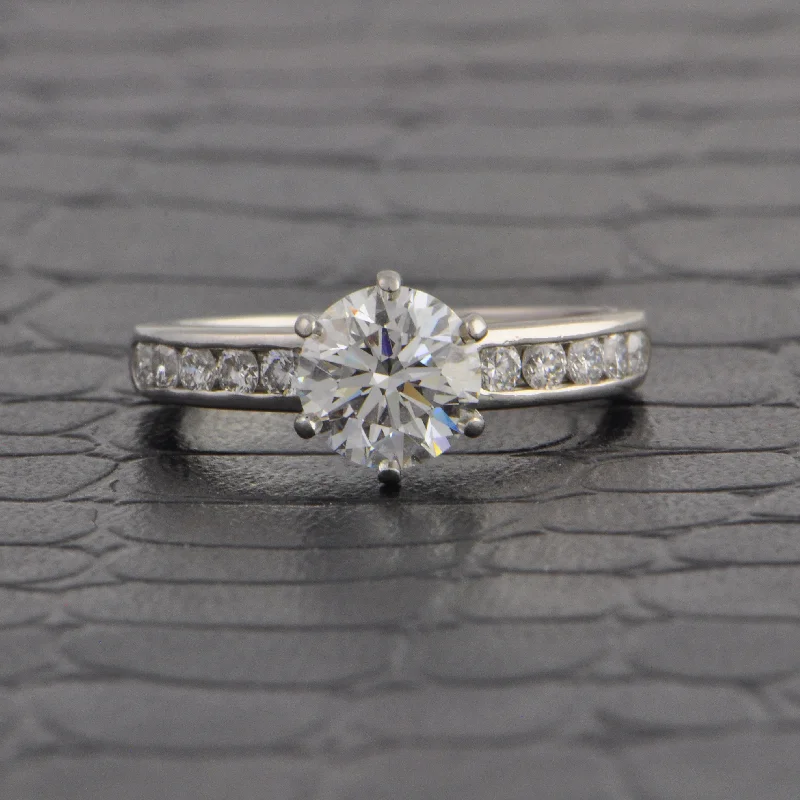 Ladies engagement rings diamond cuts-Estate Tiffany & Co. 1.23 ct. Round Brilliant Cut Diamond Engagement Ring