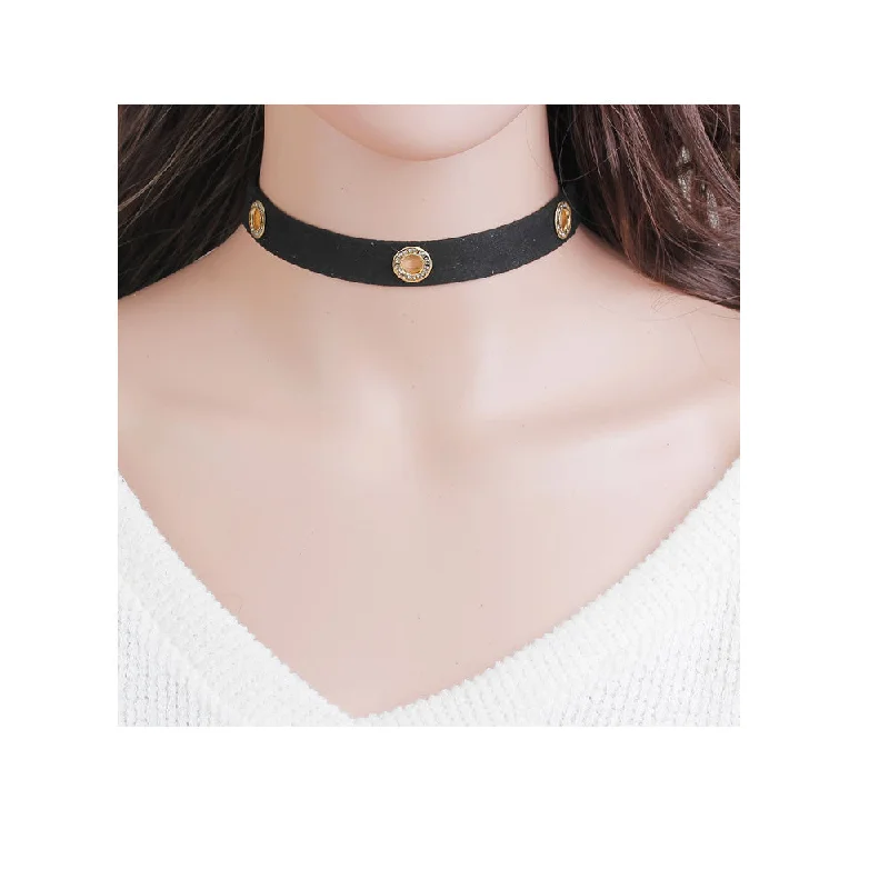 ladies necklace long-Sexy Sparkles Velvet Choker Necklace for Women Girls Gothic Choker Bolo Tie Corset Lace Chokers