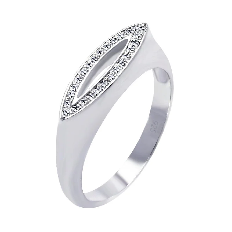 Ladies rings luxurious bold designs-Silver 925 Rhodium Plated Micro Pave CZ Seed Ring - ACR00031