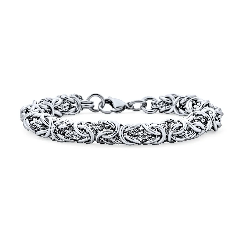 ladies bracelet affordable silver-Thick Men's Biker Jewelry Chain Link Bracelet GoldSilver 8.5-9 Inch