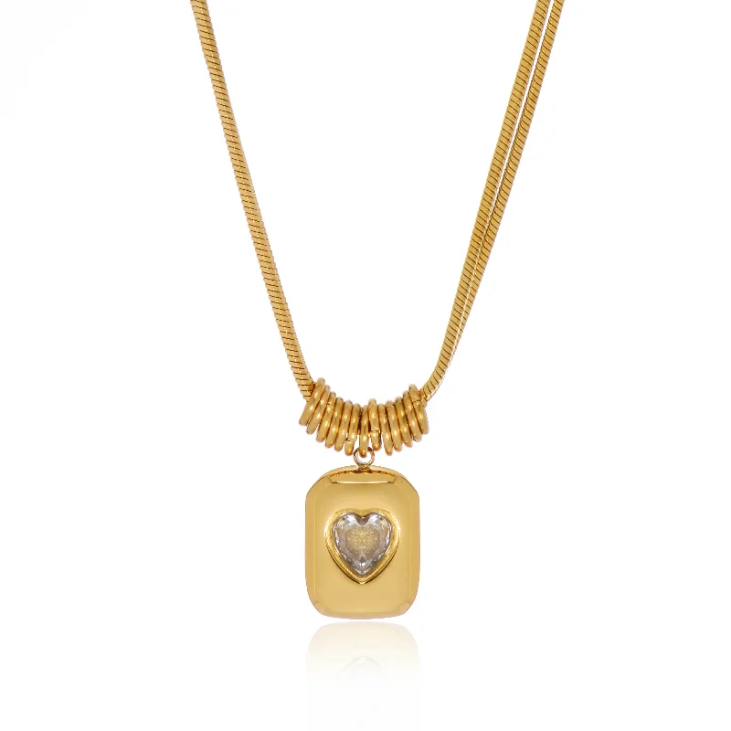 ladies necklace gold-Sweetheart Necklace