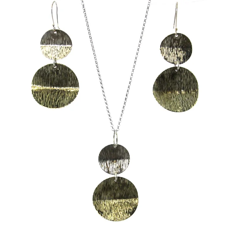 ladies necklace fringe-Sterling Silver Necklace & Earring Set