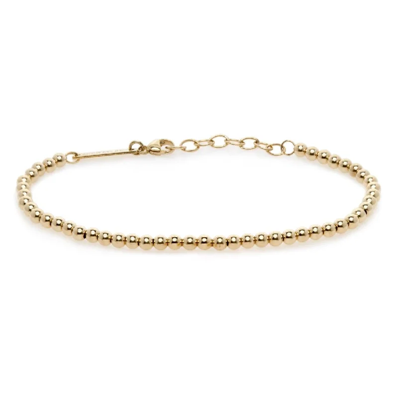 ladies bracelet sustainable silver-14k Gold 3mm Gold Beads Bracelet