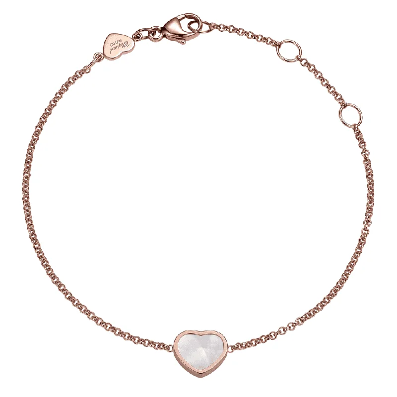 ladies bracelet initial silver-18ct Rose Gold My Happy Hearts Mother Of Pearl Bracelet