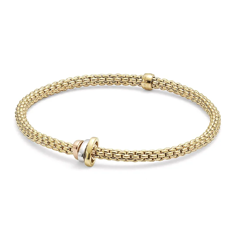 ladies bracelet party-Prima 18ct Yellow Gold Bracelet With Multi-Tone Rondels