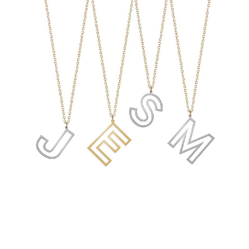 ladies necklace fashion-Jess Initial Necklace