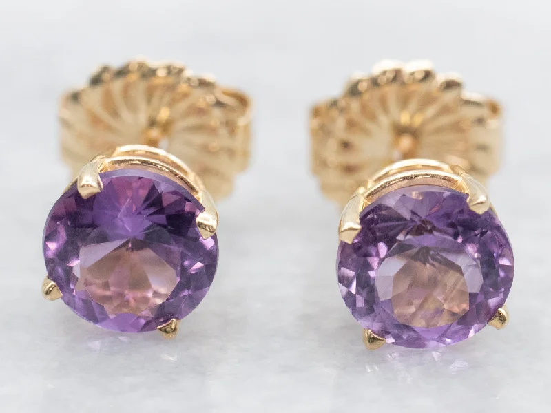 Ladies earrings Mother’s Day treasures-Amethyst Stud Earrings