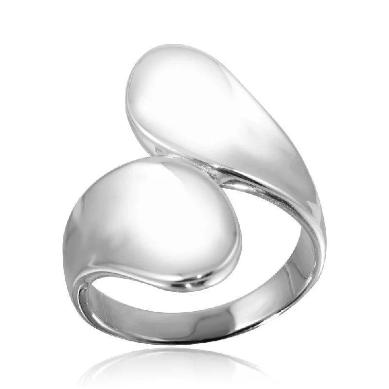 Ladies rings personalized touch options-High Polished 925 Sterling Silver Simple Wrap Ring - CR00795