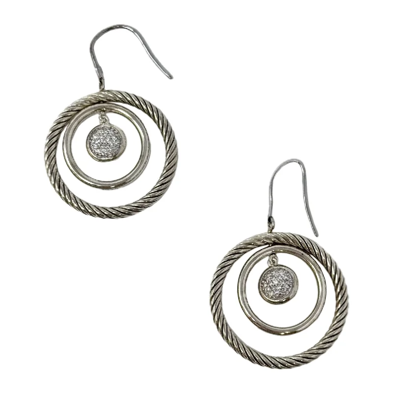 Ladies earrings girlfriend surprise picks-David Yurman Two-tone Mobile Circle Diamond Earrings