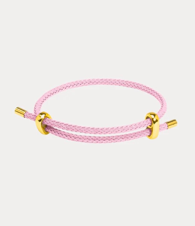 ladies bracelet gothic platinum-Zenzii Adjustable Braided Rope Bracelet in Light Pink