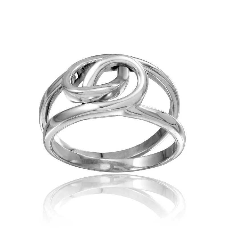 Ladies rings tribal pattern rings-High Polished 925 Sterling Silver Linked Rings - CR00730