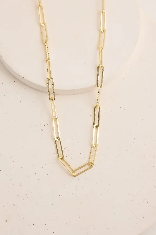 ladies necklace white gold finish-Lexi Necklace Gold