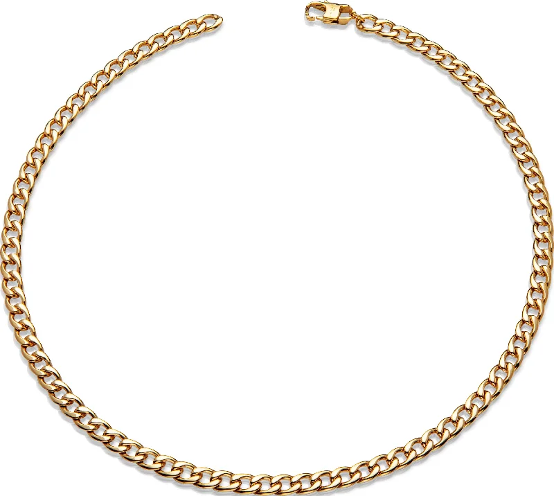 ladies necklace clearance gold-Unique & Co Yellow Gold IP Plated Chain Necklace