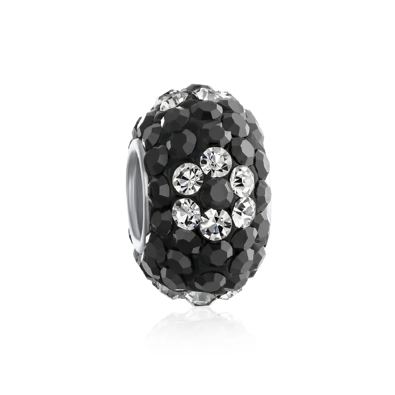 ladies bracelet floral platinum-Floral Spring Crystal Bead Charm Aqua Black Pink Red Spacer for European Bracelet