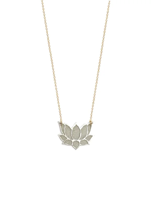 ladies necklace art deco-Lotus Flower Necklace