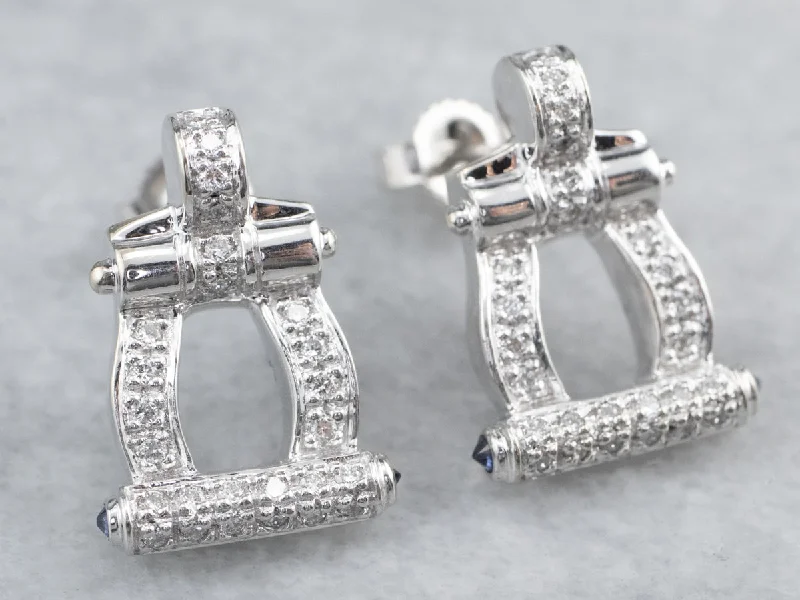 Ladies earrings radiant cut earrings-Diamond 18K White Gold Drop Earrings