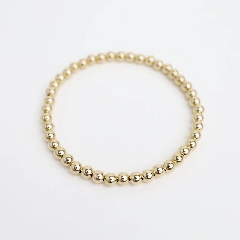 ladies bracelet twisted silver-14k Bead Stretch Bracelet