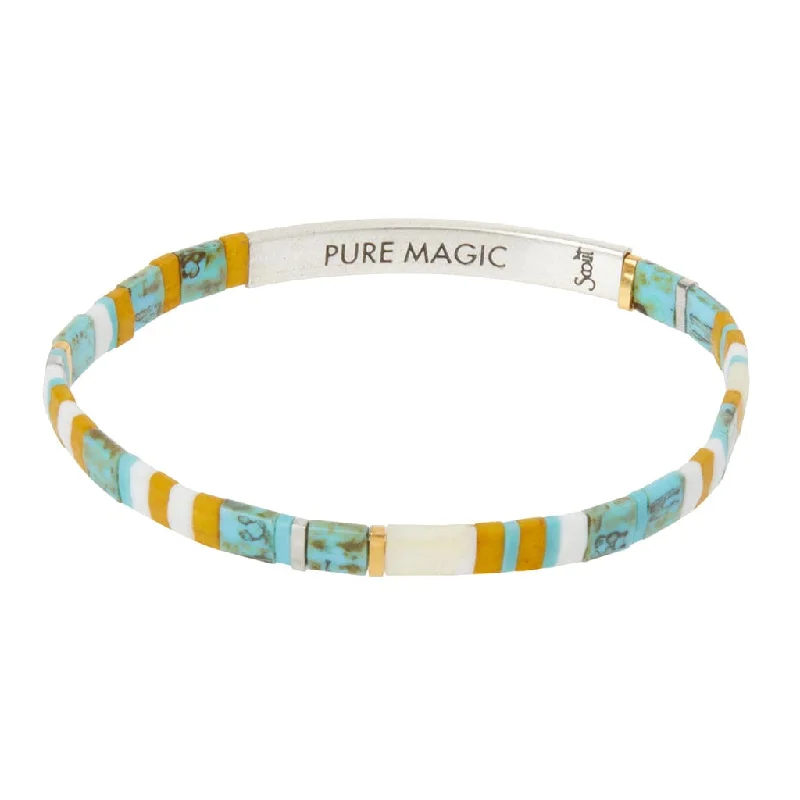 ladies bracelet floral-Good Karma Miyuki Bracelet | Pure Magic - Turquoise/Silver