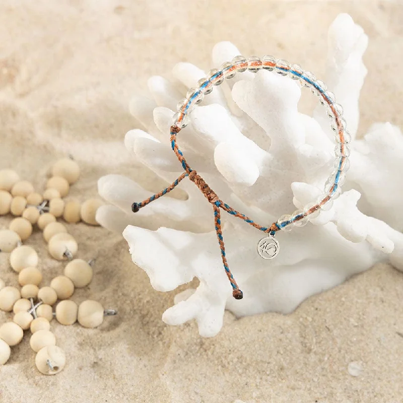 ladies bracelet zirconia rose gold-4 Ocean Recycled Plastic & Glass Bracelet - Seaside