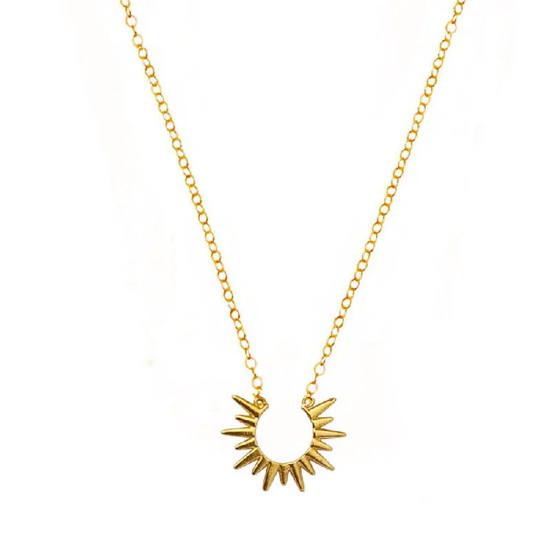 ladies necklace cross gold-Sun Ray Necklace