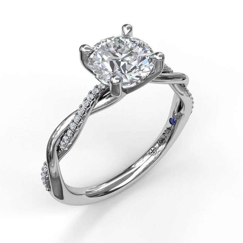 Ladies engagement rings budget picks-Gold And Diamond Twist Engagement Ring