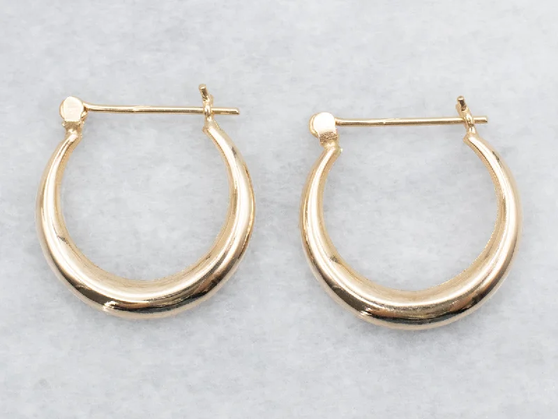 Ladies earrings punk style vibes-Tapered Gold Hoop Earrings