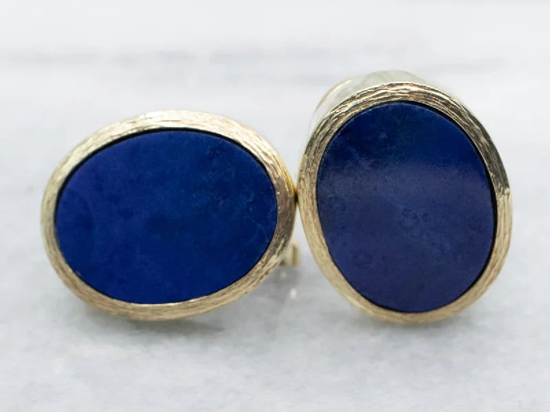 Ladies earrings romantic matching sets-Green Gold Lapis Stud Earrings