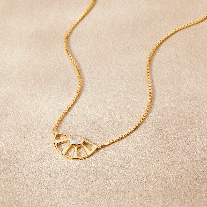 ladies necklace twisted gold-Daybreak Pendant Necklace