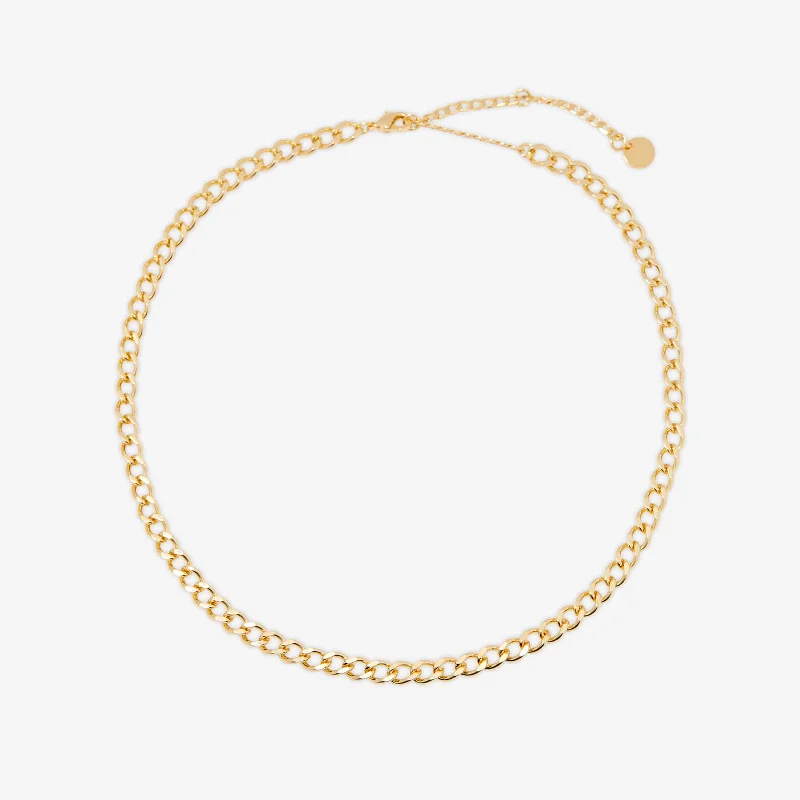 ladies necklace premium-Harper Curb Chain Necklace