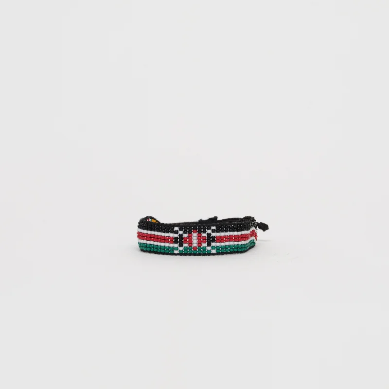 ladies bracelet 1920s style-Woven Kenya Flag Bracelet