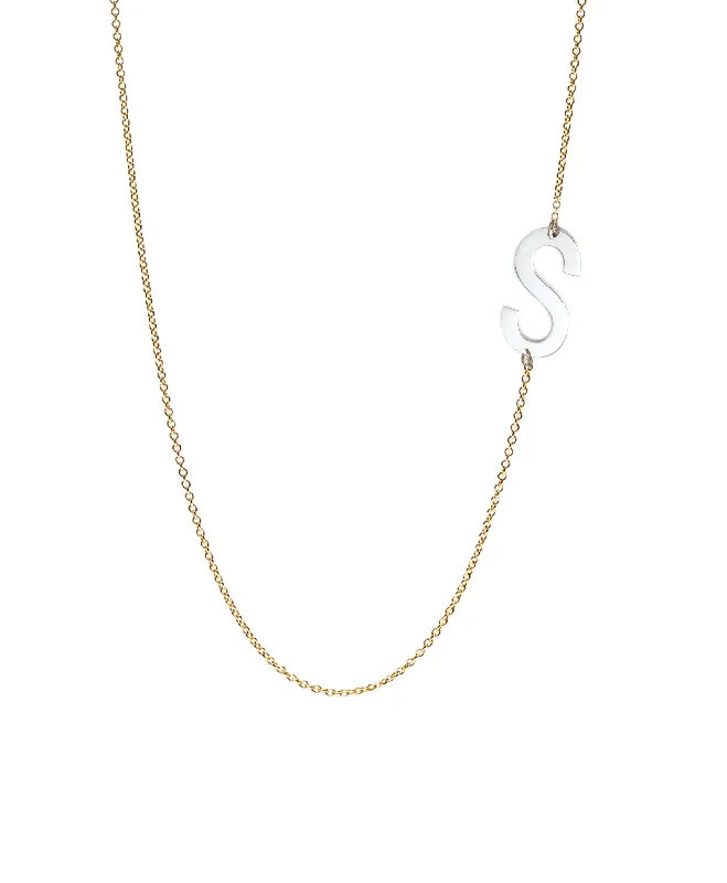 ladies necklace ethical rose gold-Juno Initial Necklace