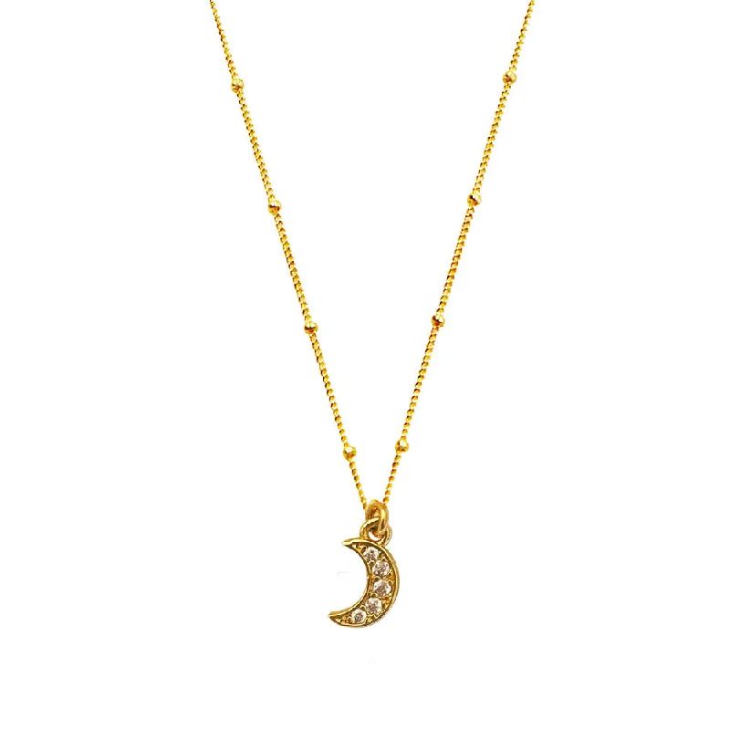 ladies necklace sapphire rose gold-Luna Necklace