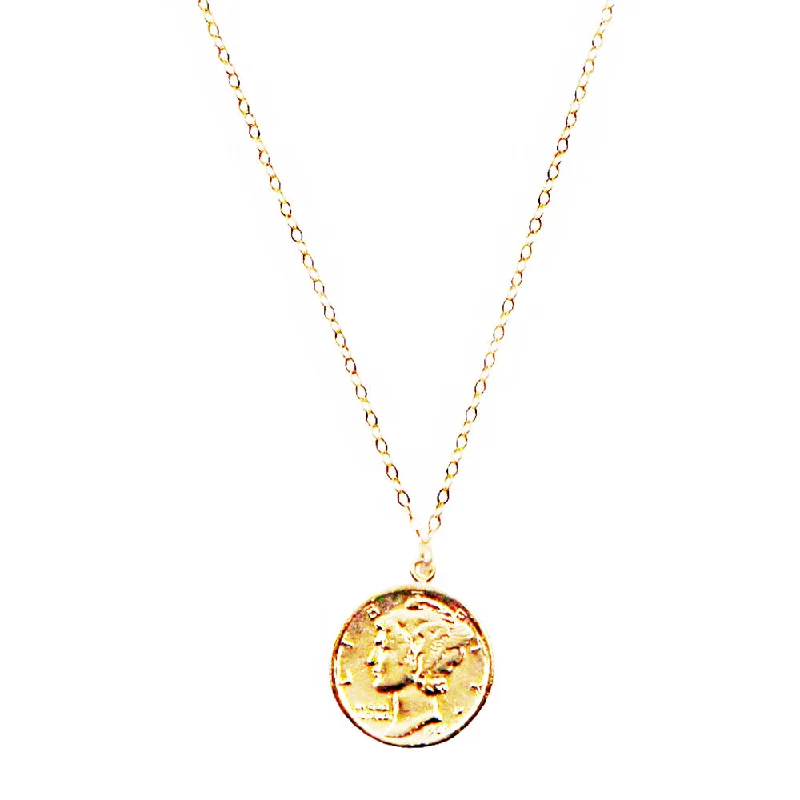 ladies necklace clearance rose gold-Liberty Freedom Coin Necklace