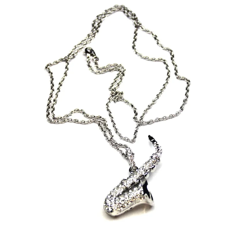 ladies necklace halo-Saxophone Pendant Necklace