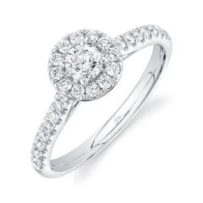 Ladies engagement rings custom solitaires-0.30CT-CTR(ROUND) 0.32CT-SIDE DIAMOND ENGAGEMENT RING