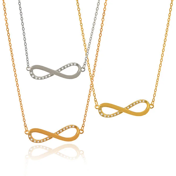 ladies necklace hypoallergenic silver-Infinity and Beyond Necklace