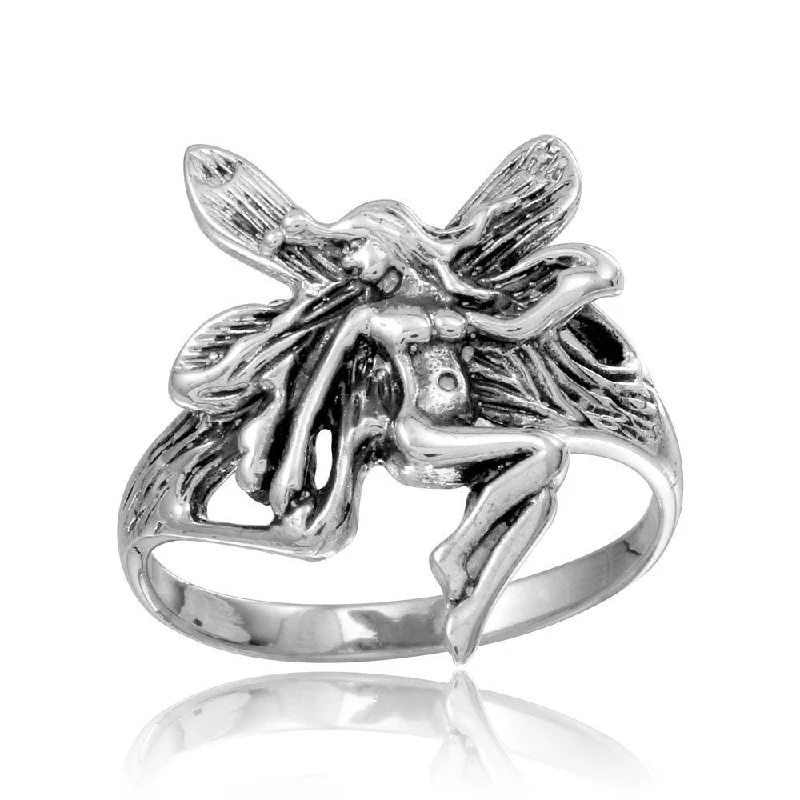 Ladies rings architectural style rings-High Polished 925 Sterling Silver Fairy Ring - CR00751