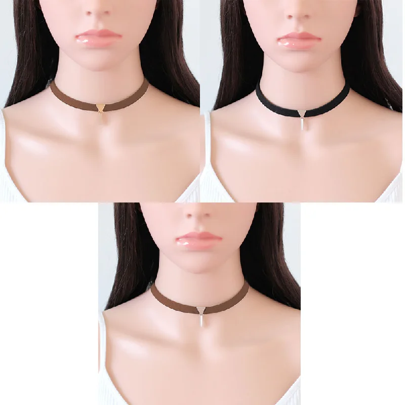 ladies necklace vintage silver-Sexy Sparkles Set of 3 Velvet Choker Necklace for Women Girls Gothic Choker Bolo Tie Chokers