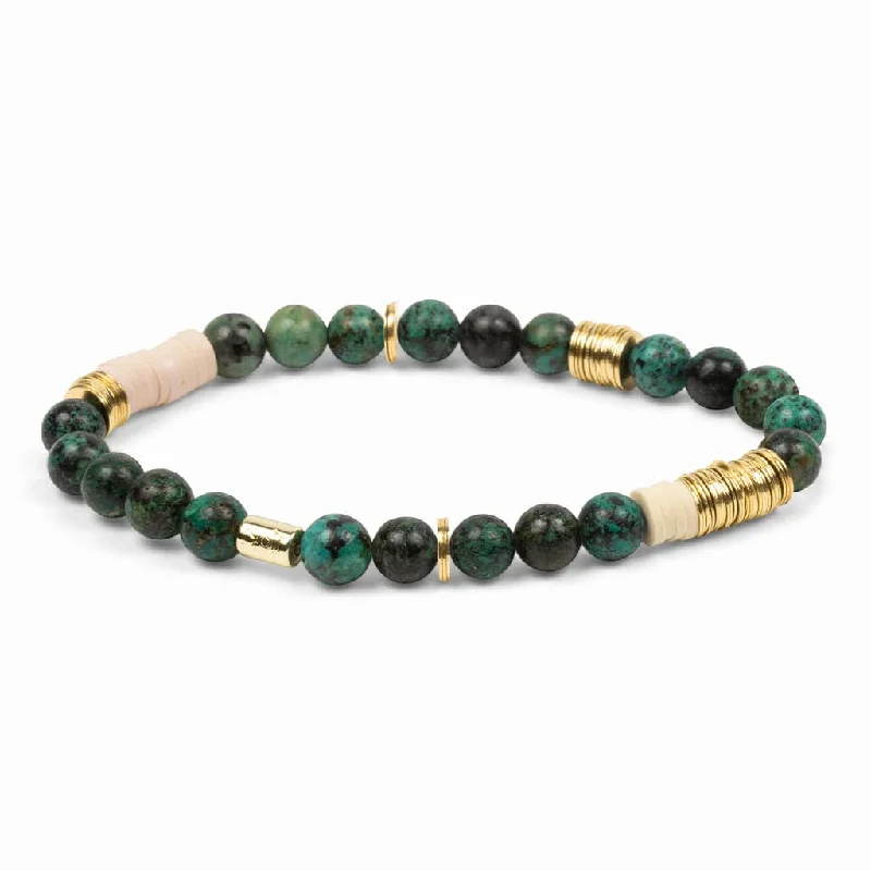 ladies bracelet floral rose gold-Scout Intermix Stone Stacking Bracelet - African Turquoise