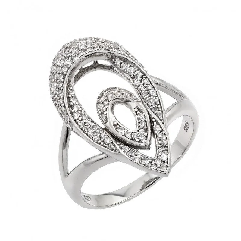 Ladies rings vintage estate pieces-Silver 925 Rhodium Plated Micro Pave CZ Ring - GMR00022