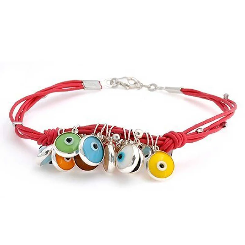 ladies bracelet retro-Protection Good Luck Amulet Strand Bracelet with Multicolor Evil Eye Beads 7-7.5 Inch