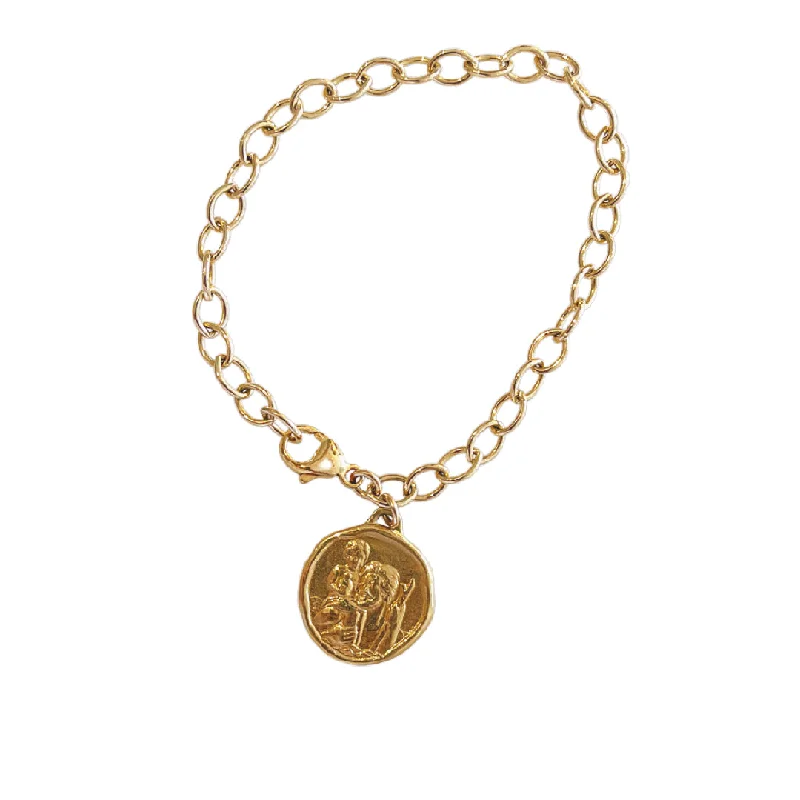 ladies bracelet everyday gold-St. Christopher Bracelet