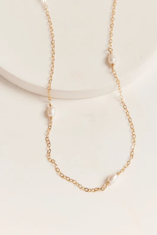 ladies necklace beach-Belle Necklace Gold