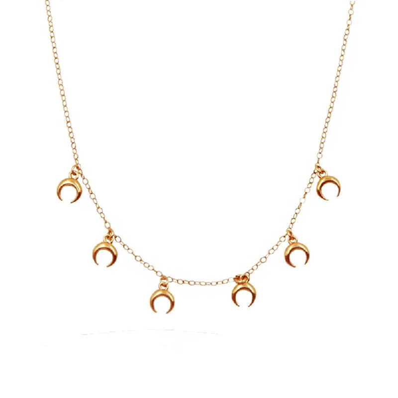 ladies necklace statement-Crescent Horn Necklace