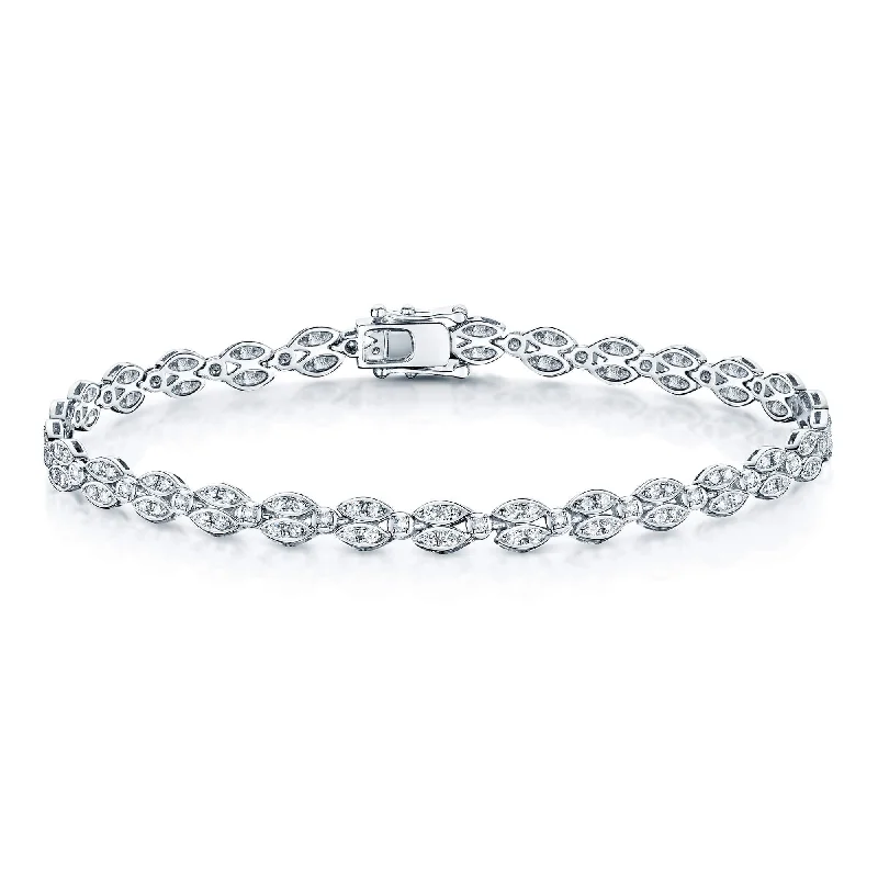 ladies bracelet sapphire-18ct White Gold Fancy Pave Set Diamond Bracelet